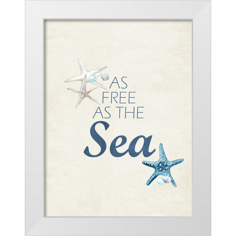 As Free as the Sea White Modern Wood Framed Art Print by Allen, Kimberly