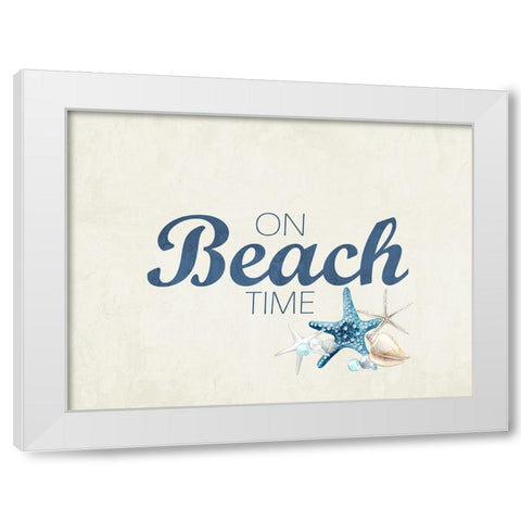 On Beach Time White Modern Wood Framed Art Print by Allen, Kimberly