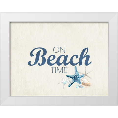 On Beach Time White Modern Wood Framed Art Print by Allen, Kimberly