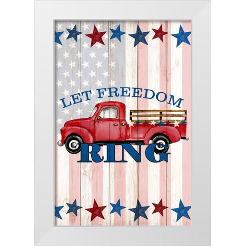 Freedom Ring White Modern Wood Framed Art Print by Allen, Kimberly