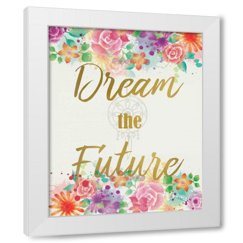 Dream The Future White Modern Wood Framed Art Print by Allen, Kimberly