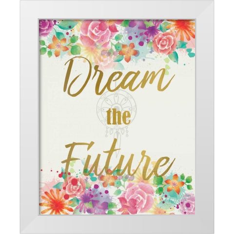 Dream The Future White Modern Wood Framed Art Print by Allen, Kimberly