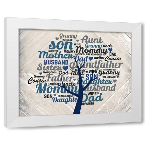 Family Tree B White Modern Wood Framed Art Print by Allen, Kimberly