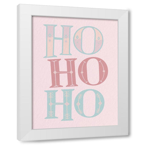 Ho Ho Ho Pastel White Modern Wood Framed Art Print by Allen, Kimberly
