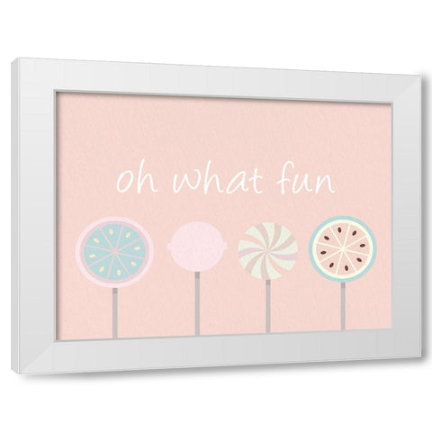 Oh What Fun White Modern Wood Framed Art Print by Allen, Kimberly