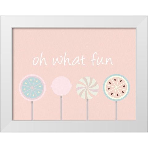 Oh What Fun White Modern Wood Framed Art Print by Allen, Kimberly