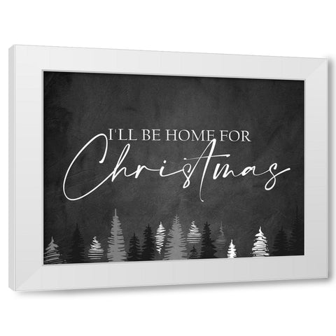 Home for Christmas White Modern Wood Framed Art Print by Allen, Kimberly