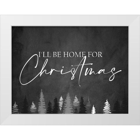 Home for Christmas White Modern Wood Framed Art Print by Allen, Kimberly