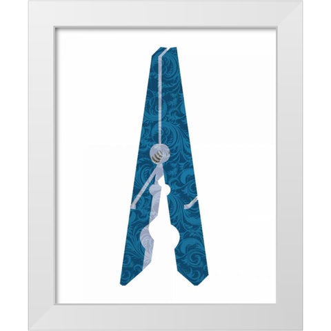Clothespin 1 White Modern Wood Framed Art Print by Allen, Kimberly