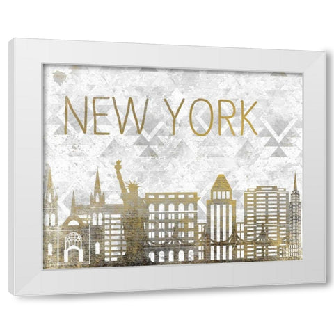 New York State White Modern Wood Framed Art Print by Allen, Kimberly