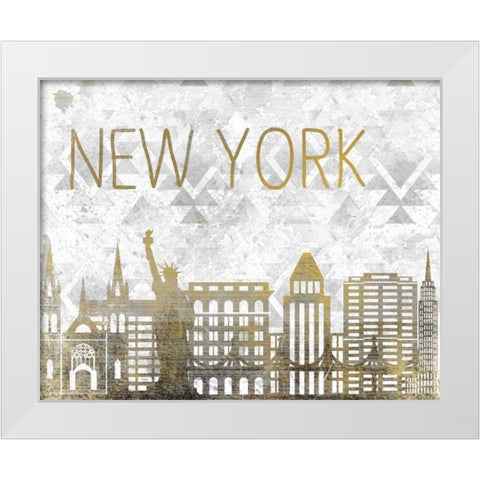New York State White Modern Wood Framed Art Print by Allen, Kimberly