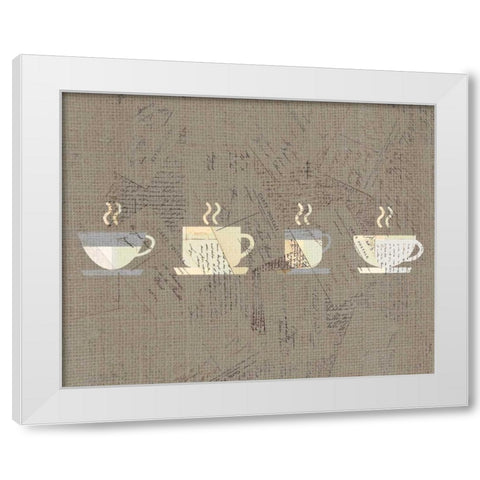 Postcard Coffee 2 White Modern Wood Framed Art Print by Allen, Kimberly