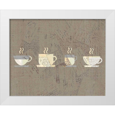 Postcard Coffee 2 White Modern Wood Framed Art Print by Allen, Kimberly