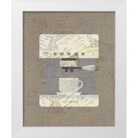 Postcard Coffee 3 White Modern Wood Framed Art Print by Allen, Kimberly