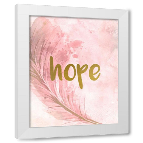 Pink Feathered 2 White Modern Wood Framed Art Print by Allen, Kimberly