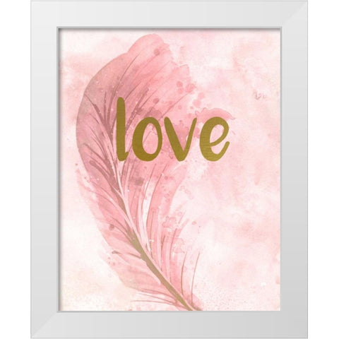 Pink Feathered 3 White Modern Wood Framed Art Print by Allen, Kimberly