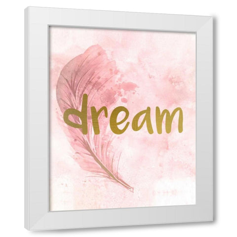 Pink Feathered 4 White Modern Wood Framed Art Print by Allen, Kimberly