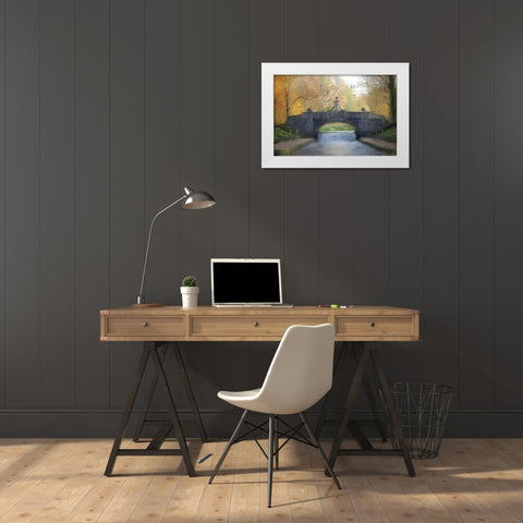 Across the Bridge White Modern Wood Framed Art Print by Allen, Kimberly