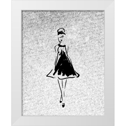 Glitter Fashion 1 White Modern Wood Framed Art Print by Allen, Kimberly