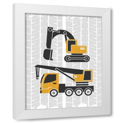 Build Explore 3 White Modern Wood Framed Art Print by Allen, Kimberly