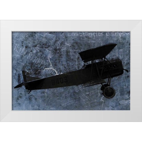 Indigo Plane White Modern Wood Framed Art Print by Allen, Kimberly