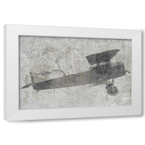 Newspaper Air Travel White Modern Wood Framed Art Print by Allen, Kimberly