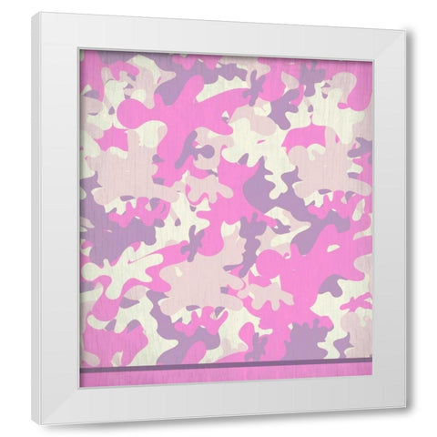 Pink Camo White Modern Wood Framed Art Print by Allen, Kimberly