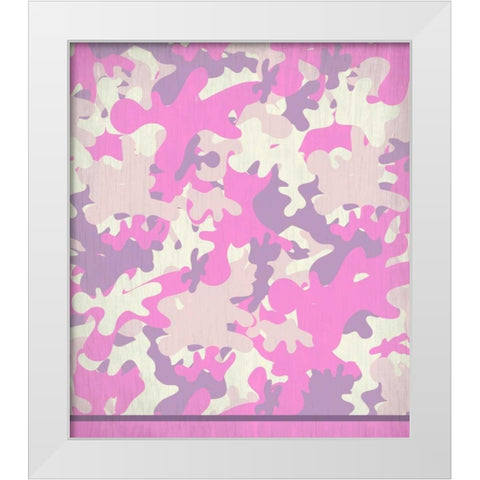 Pink Camo White Modern Wood Framed Art Print by Allen, Kimberly