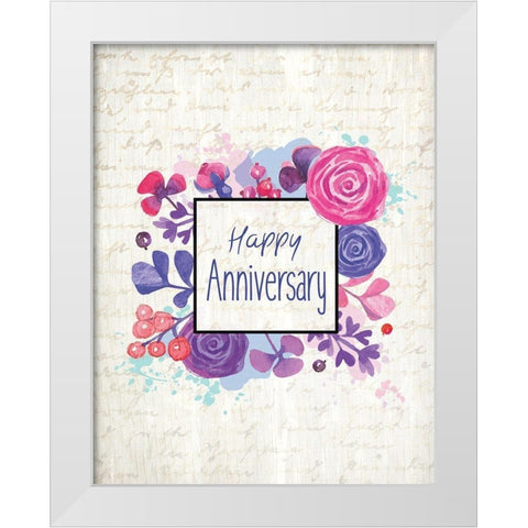 Happy Anniversary Letter White Modern Wood Framed Art Print by Kimberly, Allen