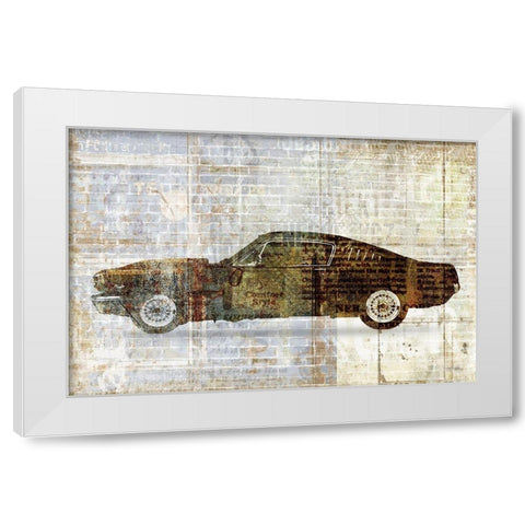 Mustang White Modern Wood Framed Art Print by Kimberly, Allen