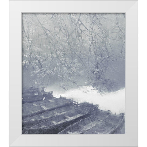 Docked White Modern Wood Framed Art Print by Kimberly, Allen