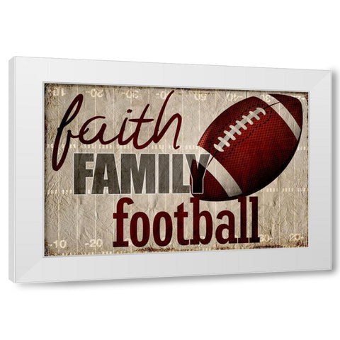 Faith Family Football White Modern Wood Framed Art Print by Kimberly, Allen