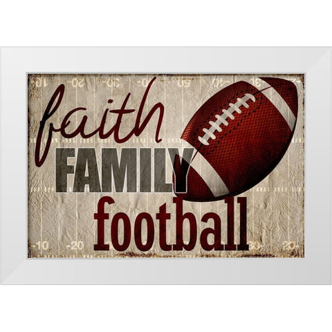 Faith Family Football White Modern Wood Framed Art Print by Kimberly, Allen