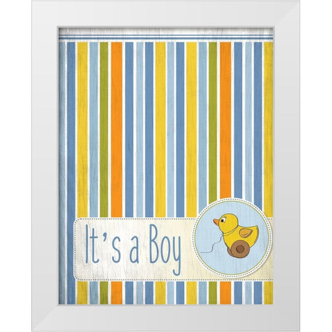 Its a Boy White Modern Wood Framed Art Print by Kimberly, Allen