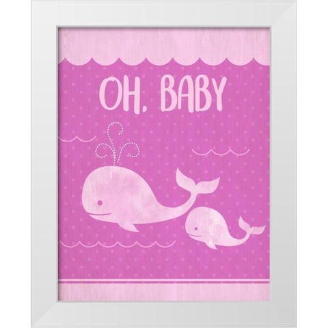 Oh Baby Girl White Modern Wood Framed Art Print by Kimberly, Allen