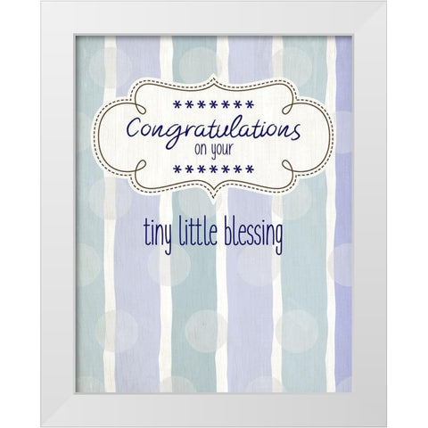 Tiny Little Blessing Boy White Modern Wood Framed Art Print by Kimberly, Allen