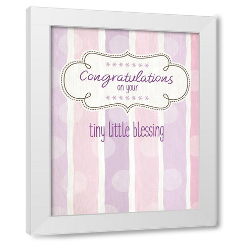 Tiny Little Blessing Girl White Modern Wood Framed Art Print by Kimberly, Allen