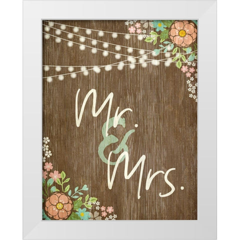 Mr and Mrs Rustic White Modern Wood Framed Art Print by Kimberly, Allen