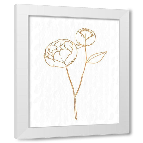 Copper Botanical 1 White Modern Wood Framed Art Print by Kimberly, Allen