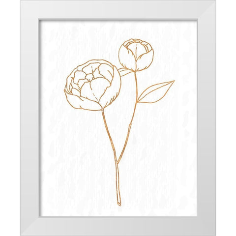 Copper Botanical 1 White Modern Wood Framed Art Print by Kimberly, Allen