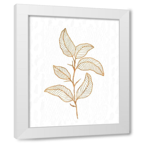 Copper Botanical 4 White Modern Wood Framed Art Print by Kimberly, Allen