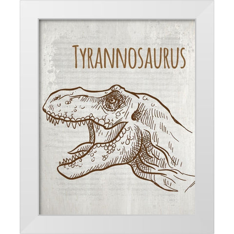 Dinosaur 1 White Modern Wood Framed Art Print by Kimberly, Allen