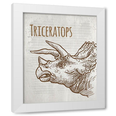 Dinosaur 3 White Modern Wood Framed Art Print by Kimberly, Allen