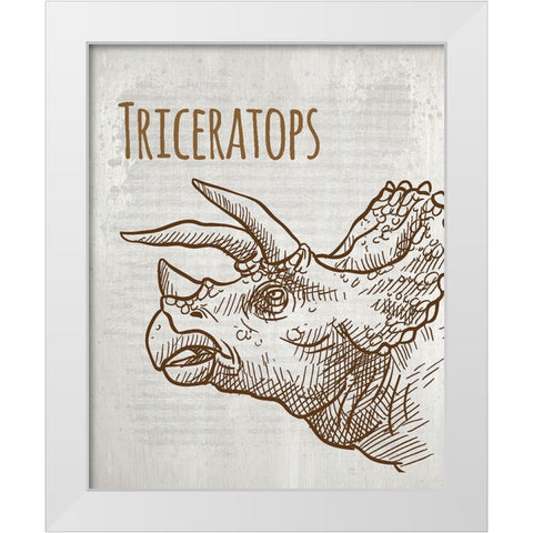 Dinosaur 3 White Modern Wood Framed Art Print by Kimberly, Allen