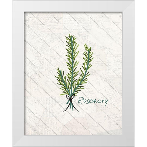 Fresh Herbs 1 White Modern Wood Framed Art Print by Kimberly, Allen