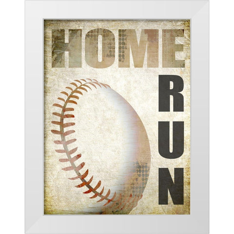 Home Run White Modern Wood Framed Art Print by Kimberly, Allen
