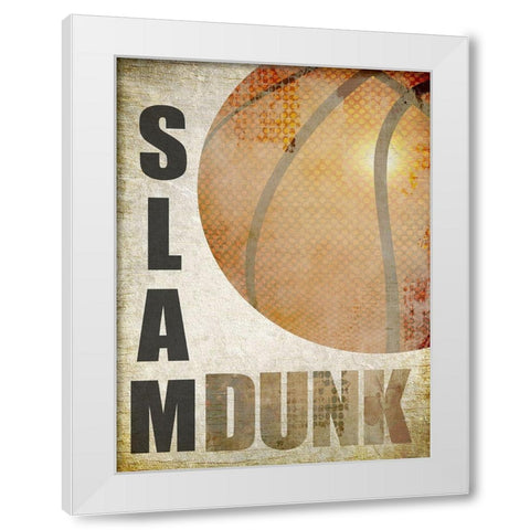 Slam Dunk White Modern Wood Framed Art Print by Kimberly, Allen
