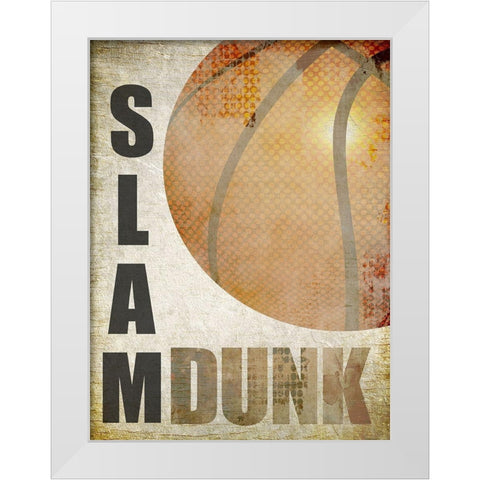 Slam Dunk White Modern Wood Framed Art Print by Kimberly, Allen