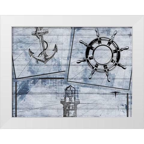 Nautical Day White Modern Wood Framed Art Print by Kimberly, Allen