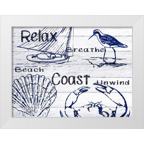 Beach Coast White Modern Wood Framed Art Print by Kimberly, Allen